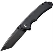 Civivi 2023C Brazen Black Stonewashed Linerlock Knife Black Handles