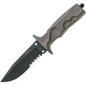 Fox 0171103 Miles Combat Trooper Black Fixed Blade Knife Desert Tan Handles