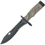 Fox 0193000 Leonida Combat Black Fixed Blade Knife Desert Tan Forprene Handles