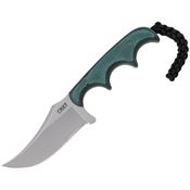 CRKT 2379 Minimalist Persian Bead Blast Fixed Blade Knife Black and Green Handles