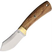Frost WT1112OW Skinner Olive Satin Fixed Blade Knife Olivewood Handles
