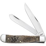 Case 10705 John Wayne Trapper Clip/Spey Blades Knife Amber Handles