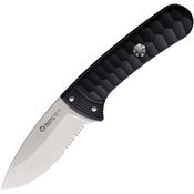 Maserin 975 Sax Satin Fixed Blade Knife Black Handles