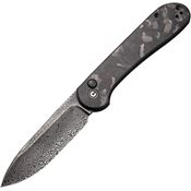 Civivi 2103DS3 Elementum Button Lock Damascus Knife Marbled carbon Handles