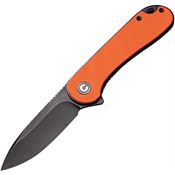 Civivi 907Y Elementum II Black Stonewashed Knife Orange Handles