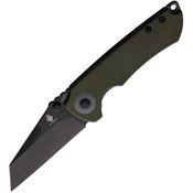 Kizer 3508A3 Critical Mini Black Linerlock Knife Green Handles