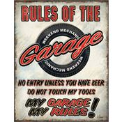Tin Signs 2410 Rules Of Garage Sign
