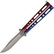 Bear & Son 117RWBSW Butterfly Stonewash Knife Blue and Red Handles