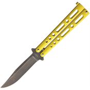 Benchmark 012 BM012 Butterfly Stonewash Knife Yellow Handles