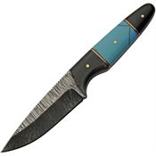 Damascus 1293TR Fixed Blade Buffalo/Turq