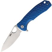 Honey Badger  1291 Large Leaf Linerlock Knife Blue Handles