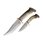 Ken Richardson  1412 Combo Fixed Blade Knife Shed Whitetail Handles
