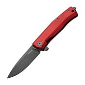 Lion Steel T01ARB Myto Black Stonewashed Framelock Knife Red Aluminum Handles