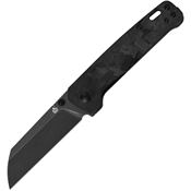 QSP Knife 130U Penguin Black Linerlock Knife Black/Carbon Fiber Handles
