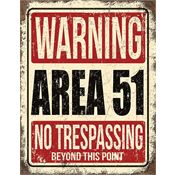 Tin Signs 2375 Area 51 No Trespassing