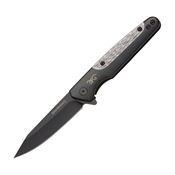 Browning 0472 Tie Fork Framelock Knife Black Handles