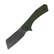 Kershaw 3445MCGBW Static Blackwash Framelock Knife Green Handles