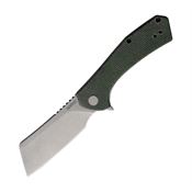 Kershaw 3445MCG Static Stonewashed Framelock Knife Green Handles