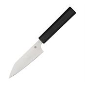 Spyderco K15PBK Minarai Series Petty Satin Fixed Blade Knife Black Handles