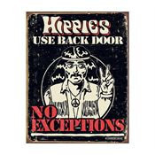 Tin Signs 1558 Hippies Use Back Door