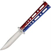 Benchmark 022 Butterfly Satin Knife Blue and Red Handles