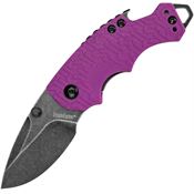 Kershaw 8700PURBW Shuffle Black Stonewashed Linerlock Knife Purple Handles