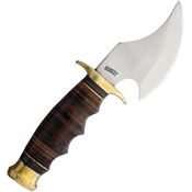 Marbles 588 Small Skinner Satin Fixed Blade Knife Stacked Leather Handles