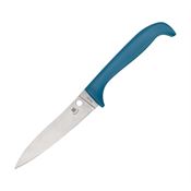 Spyderco K20PBL Counter Puppy Plain Satin Fixed Blade Knife Blue Handles