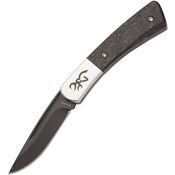 Browning 0476 Knoll Folder Black Knife Marbled Carbon Handles