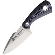 K25 32561 Jacob Tactical Neck Satin Fixed Blade Knife Black and White Handles