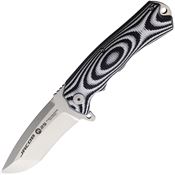 K25 18715 Jacob Tactical Folding Knife Black/White Handles