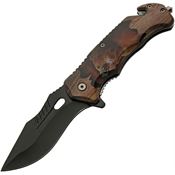 Rite Edge 300556BE Wildlife Linerlock Knife with AO Bear Handles