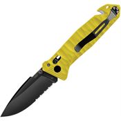 TB Outdoor 112 C.A.C. Utility Axis Lock Black Folding Knife Yellow Handles
