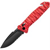 TB Outdoor 046 C.A.C. Utility Axis Lock Black Folding Knife Red Handles