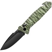 TB Outdoor 041 C.A.C. S200 Axis Lock Black Folding Knife Green Handles