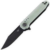 Bestech G41C Syntax Black Stonewashed Linerlock Knife Jade G10 Handles