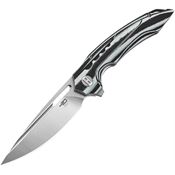 Bestech L02C Ornetta Linerlock Knife Black/White Handles