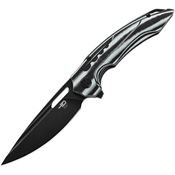 Bestech L02D Ornetta Black Stonewash Linerlock Knife Black/White Handles