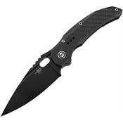 Bestech T2005G Exploit Black Stonewashed Framelock Knife Black/Carbon Fiber Handles