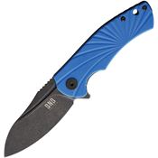 BucknBear 1331BL Blue Fin Framelock Knife Black Stonewashed Handles