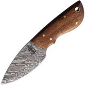BucknBear 134647 Mini Skinner Damascus Fixed Blade Knife Brown Handles