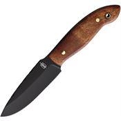 BucknBear 139790 Tactical Hunter Black Fixed Blade Knife Brown Handles