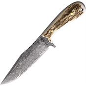 BucknBear 24097 Stag Hunter Damascus Fixed Blade Knife Stag Handles