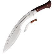 Defcon 22022 Kukri Set Satin Fixed Blade Knife Brown Handles
