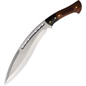 Defcon 22026WD Tactical Kukri Satin Fixed Blade Knife Black/Brownwood Handles