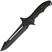 Linton  93042BNS Fixed Blade Black Powder Coated Knife Black Handles