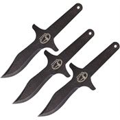 World Axe Throwing League L011 Griffin Black Stonewash Fixed Blade Throwing Knives Set