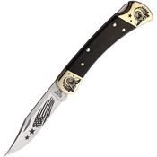 Yellowhorse 379 Chief Custom Buck 110 Lockback Knife Ebony Wood Handles