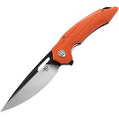 Bestech Knives G50C Ornetta Black Stonewash Linerlock Knife Orange Handles
