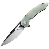 Bestech Knives G50D Ornetta Black Stonewash Linerlock Knife Jade Handles